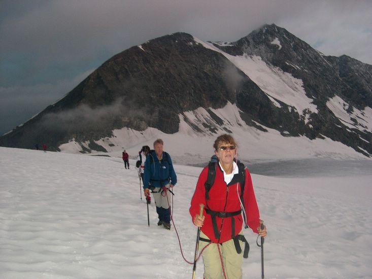 Crossing the glacier