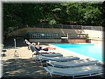 Relaxing by the pool.