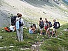 Fran�oise having her knee strapped